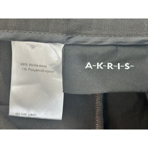 Akris Trouser Dress Pants Medium Brown Wool High Rise Tapered Leg Preppy Twee - Picture 5 of 8